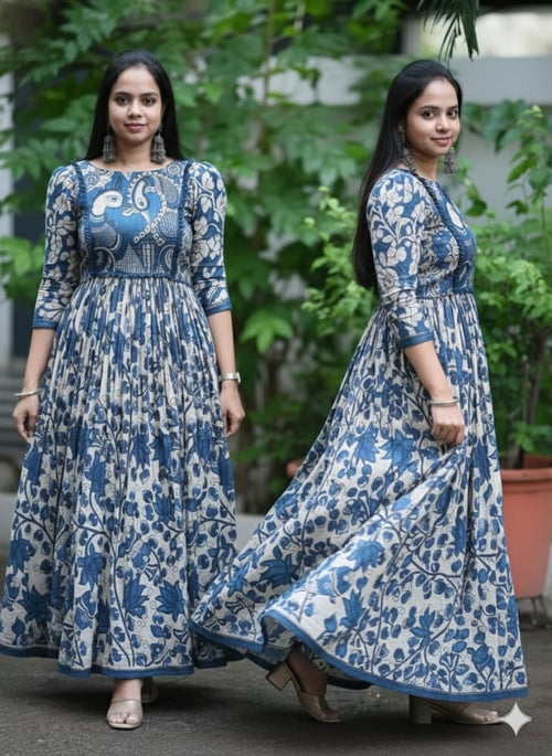 Arzoo Peacock Charm Long Western Dress
